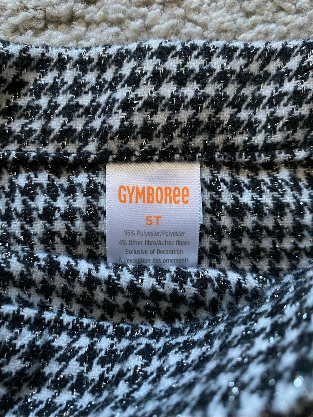 Gymboree Black & White Houndstooth Pleated Mini Skirt with Bow Accents